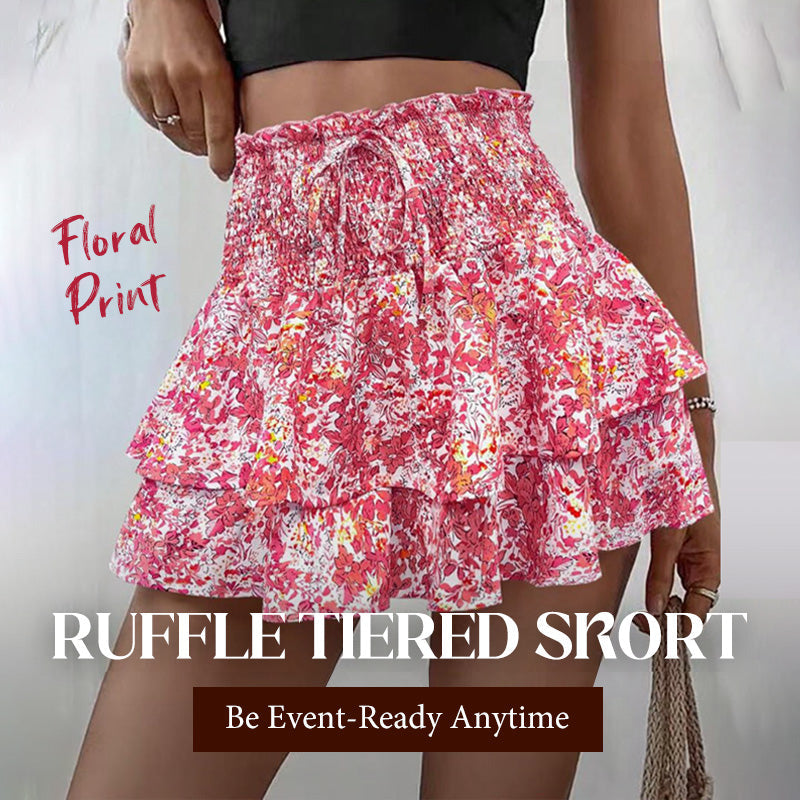 🌸Lightweight Slimming Floral Ruffle Tiered Skirt✨