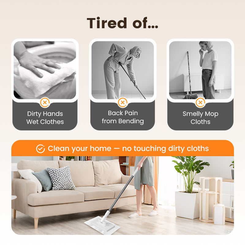 🧹Now only 40% off!💥Disposable Dust Mop with 4 Reusable Cloths