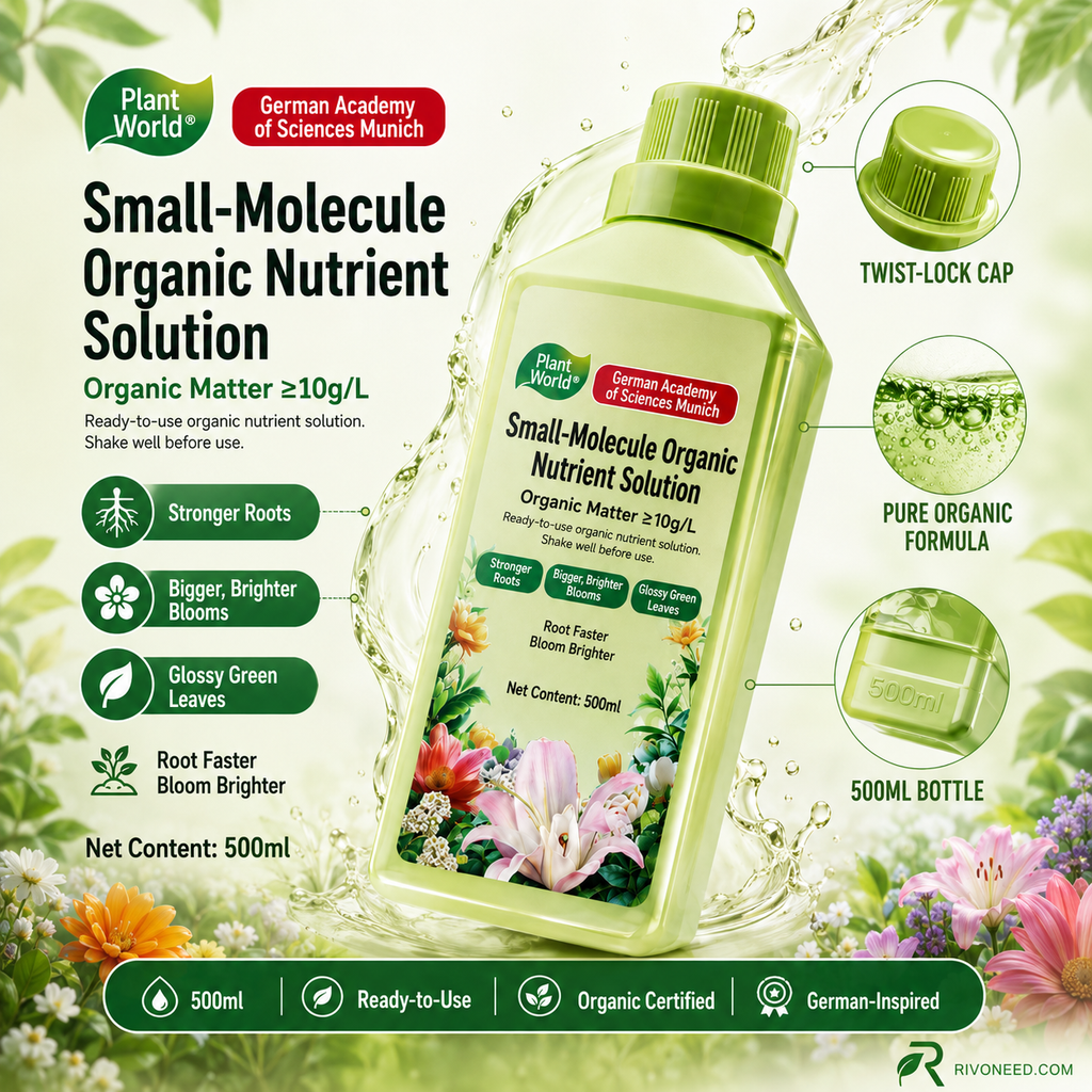 🌿 Organic Plant Growth Booster – Gentle Root Nutrient Solution for Seedlings, Flowers & Vegetables