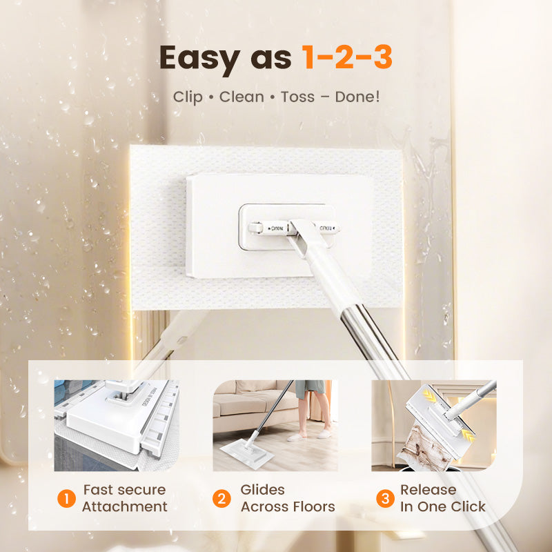 🧹Now only 40% off!💥Disposable Dust Mop with 4 Reusable Cloths
