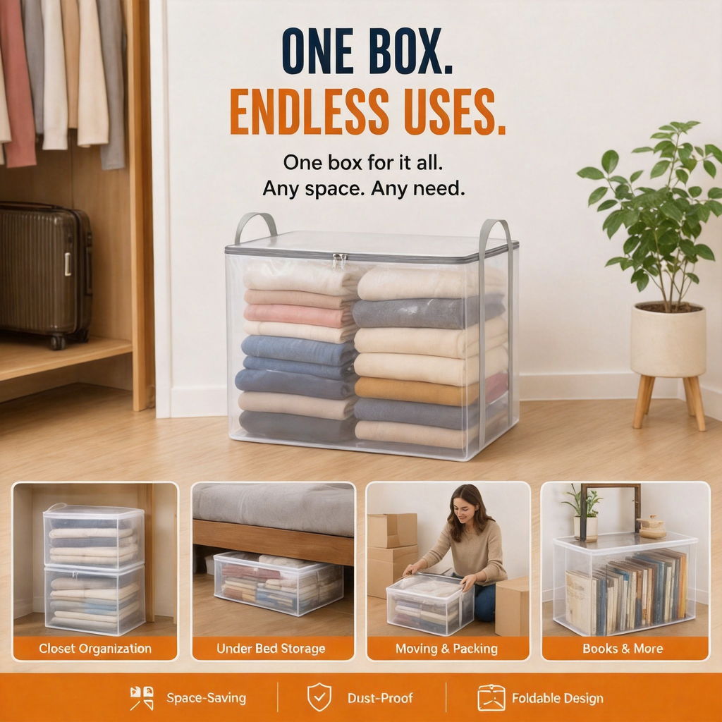 🔥 Limited-time offer – 49% OFF 📦 Large, extra-strong, transparent storage bag made of thick plastic for clothes, moving, and storage