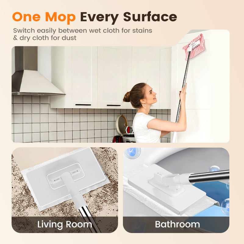 🧹Now only 40% off!💥Disposable Dust Mop with 4 Reusable Cloths