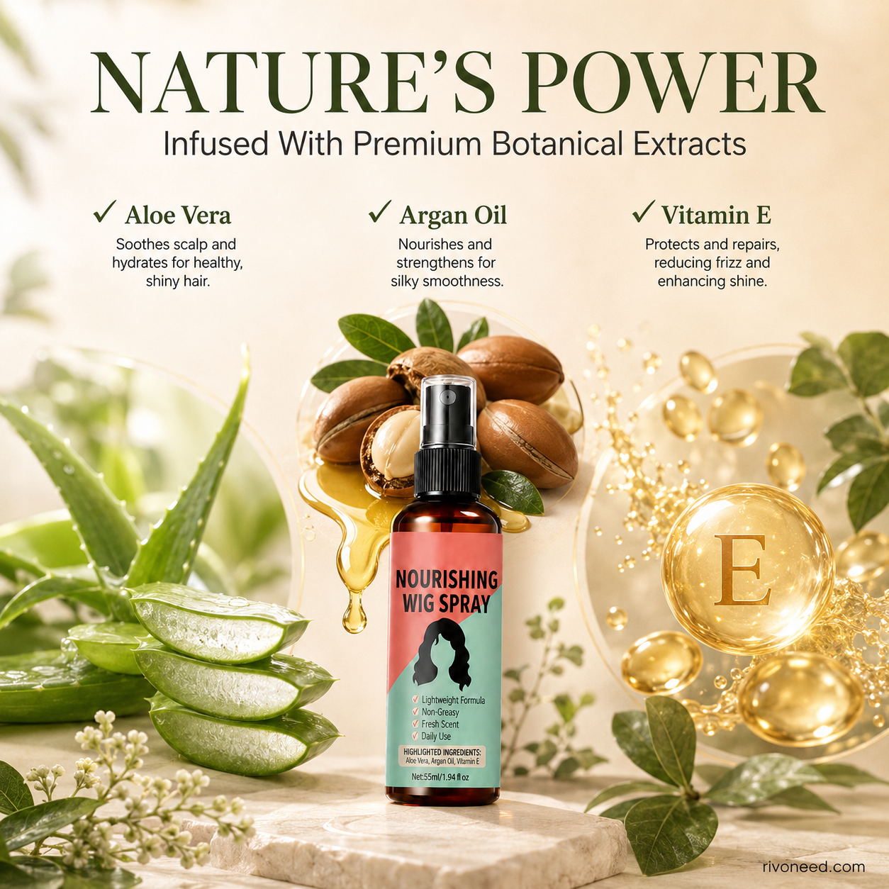 Lightweight No-Rinse Nourishing Wig Spray