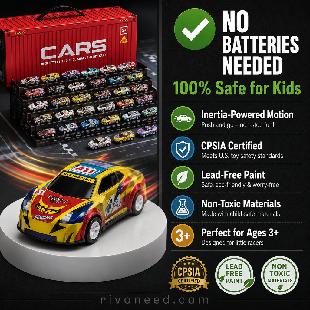 🎁48 Mini Pull-Back Cars with Built-In Garage Set