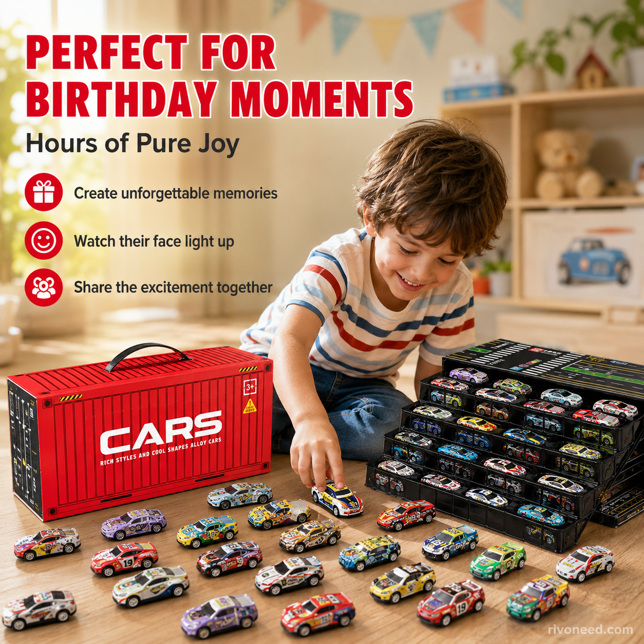🎁48 Mini Pull-Back Cars with Built-In Garage Set