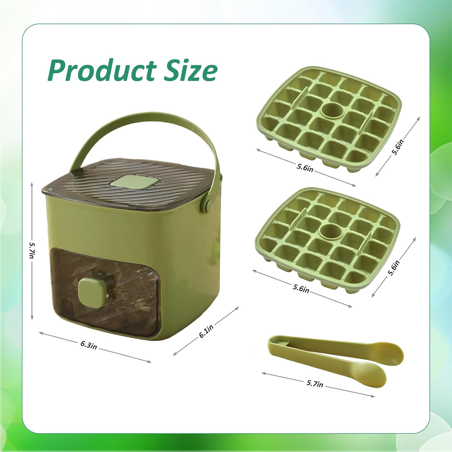🧊Portable ice maker with lid and storage box (48 cubes)