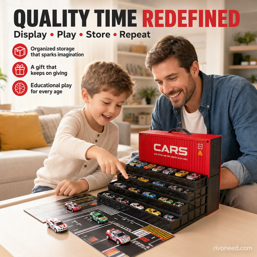 🎁48 Mini Pull-Back Cars with Built-In Garage Set