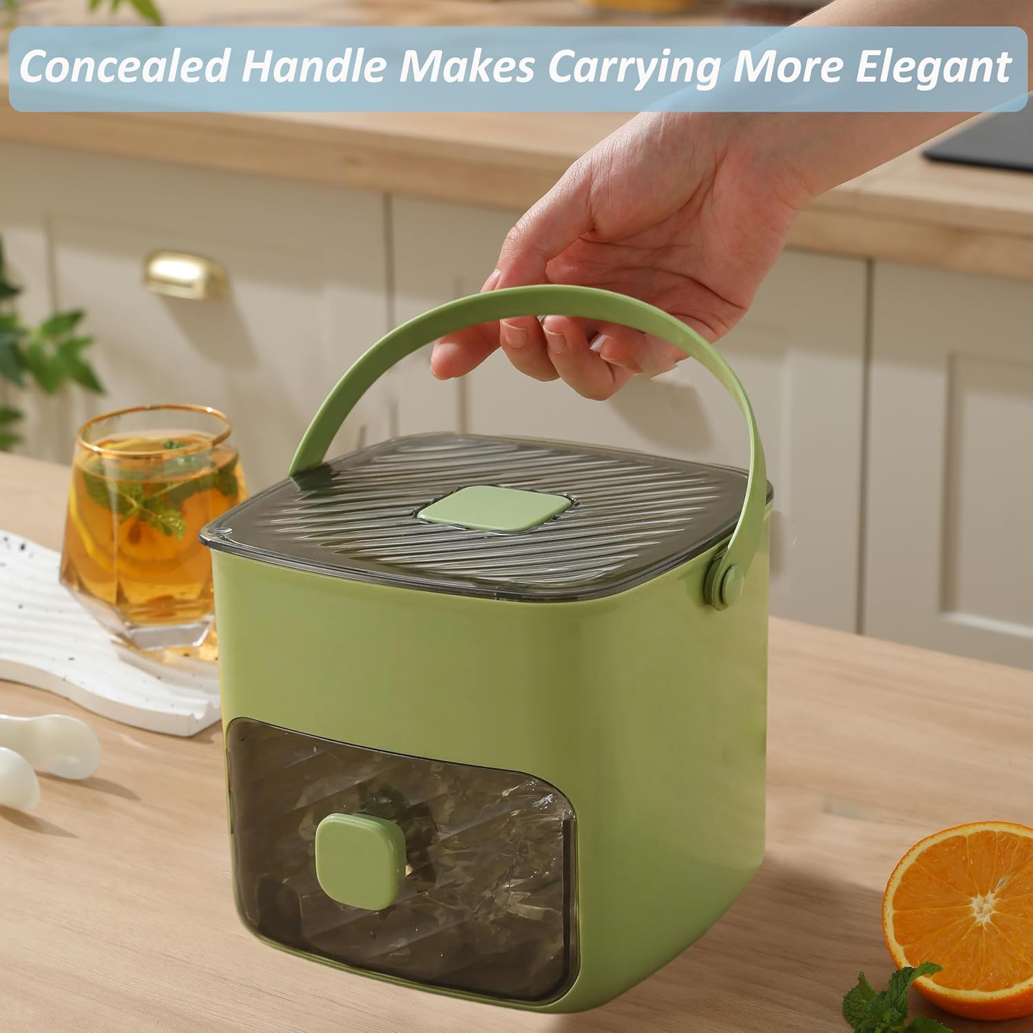 🧊Portable ice maker with lid and storage box (48 cubes)
