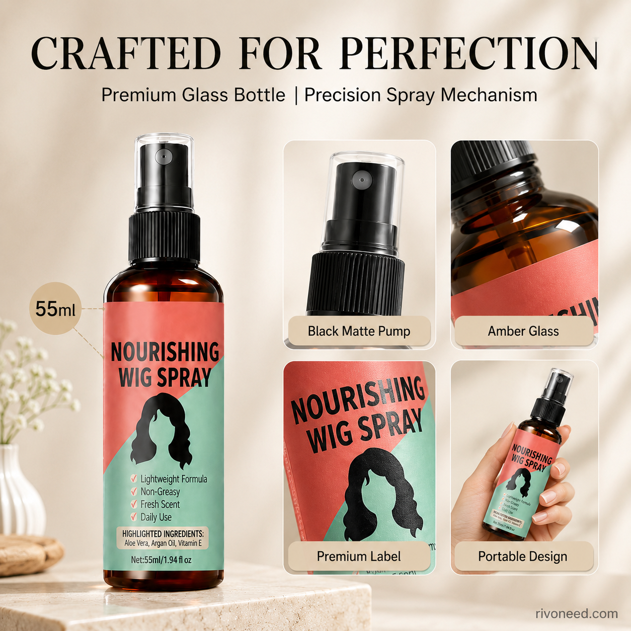 Lightweight No-Rinse Nourishing Wig Spray