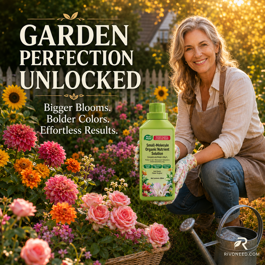🌿 Organic Plant Growth Booster – Gentle Root Nutrient Solution for Seedlings, Flowers & Vegetables