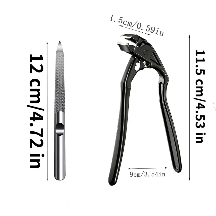 Black Curved Tip Nail Clipper with Extra Long Handle Ergonomic Design for Seniors Large Opening Sharp Durable Blade Ideal for Toenail Care