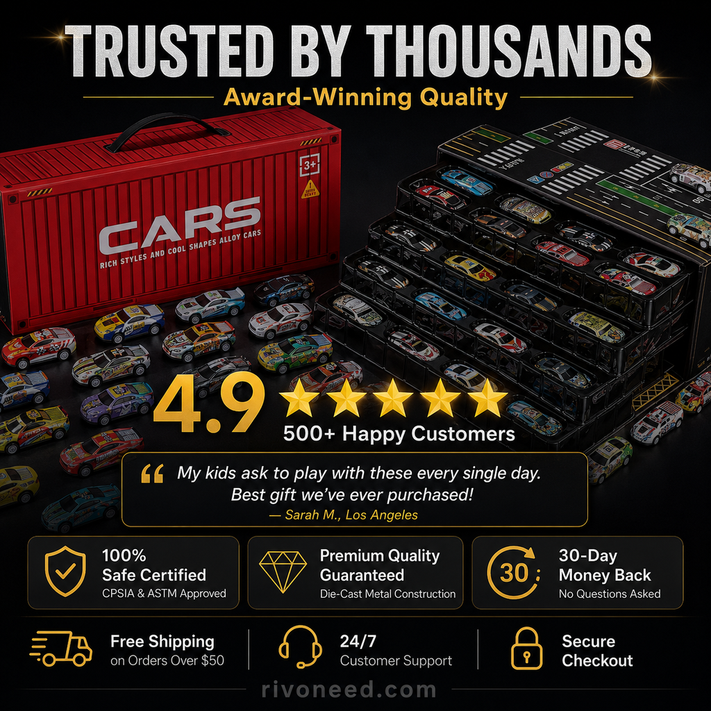 🎁48 Mini Pull-Back Cars with Built-In Garage Set