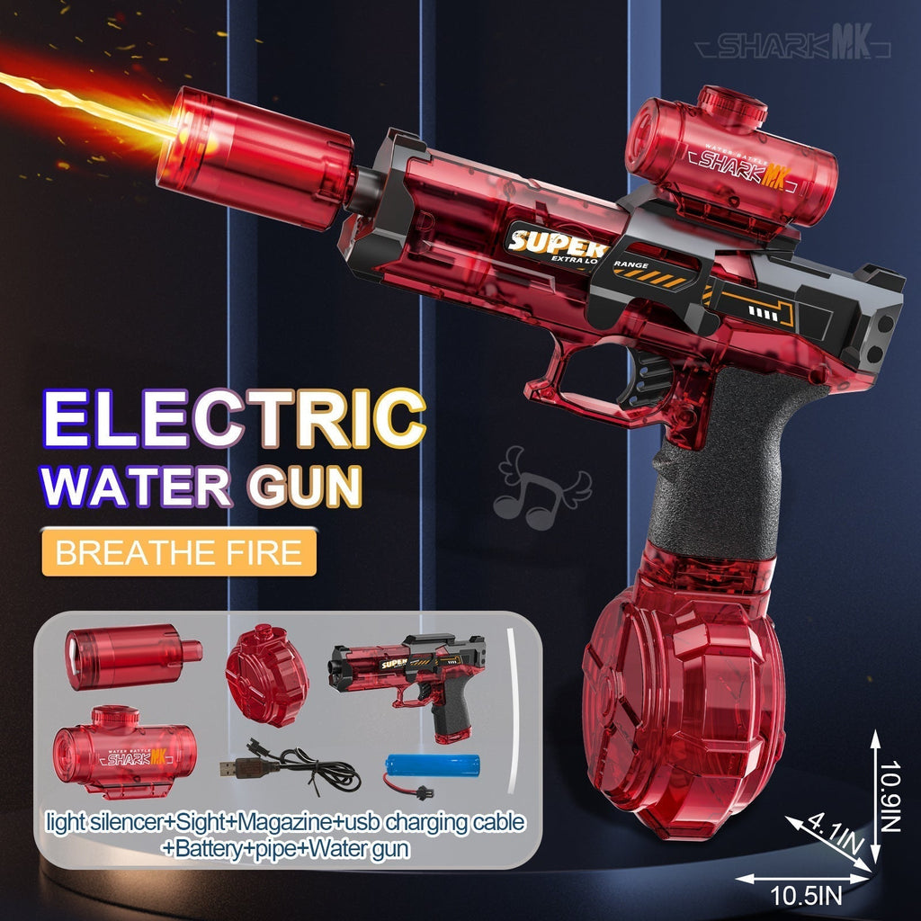 Ultimate Battle Water Gun Powerful Electric Water Gun, Water Blaster Automatic Squirt Gun with Glowing Muzzle 320cc High Capacity, Up to 32 FT Range, Outdoor Summer Party Toy OutdoorFun for Adults &Kids Toys