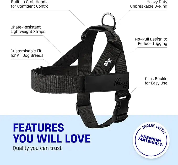 Harness - Easy to fit no-pull design - Safe secure and comfortable - Ideal for dogs of all shapes and sizes Leash