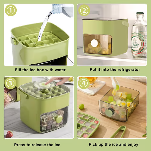 🧊Portable ice maker with lid and storage box (48 cubes)
