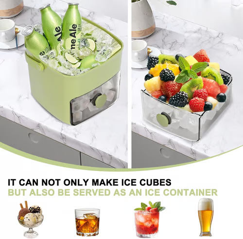 🧊Portable ice maker with lid and storage box (48 cubes)