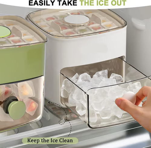 🧊Portable ice maker with lid and storage box (48 cubes)
