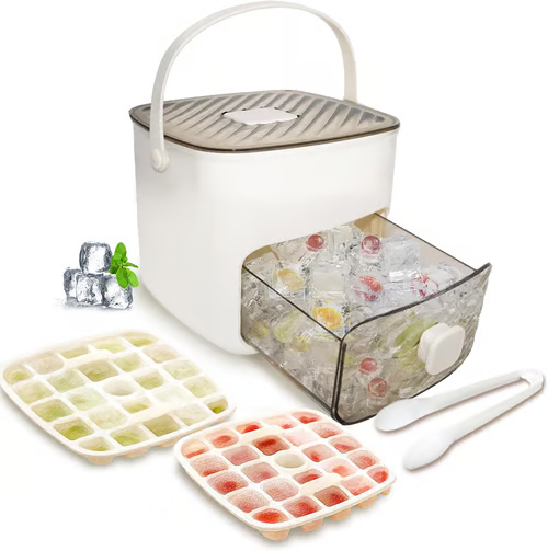 🧊Portable ice maker with lid and storage box (48 cubes)