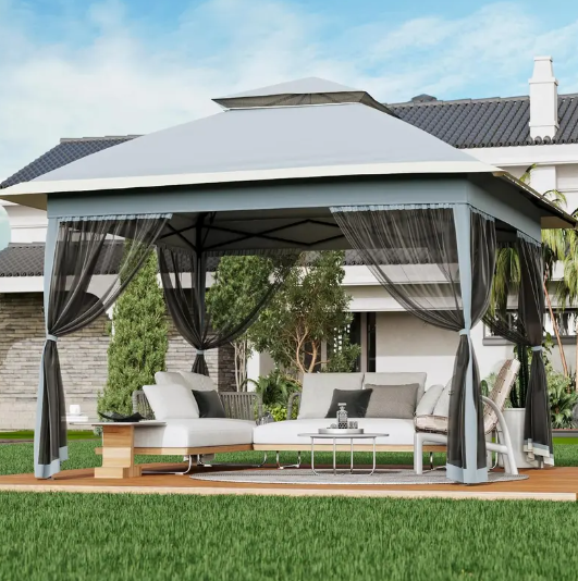 🚩Free Shipping🌞Multifunctional garden parasol with mosquito net, windproof, rainproof, and provides sun protection