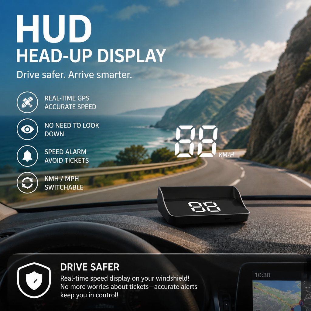 HUD Vehicle GPS Digital Speedometer