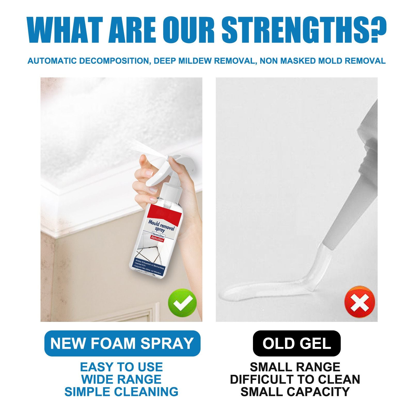 🦠 BUY 2 GET 1 FREE | All-Purpose Mildew Removal Spray for Bathroom, Walls & Tiles