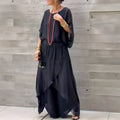 💃 Loose Top & Slit Wide-Leg Pants Chiffon 2-Piece Set✨