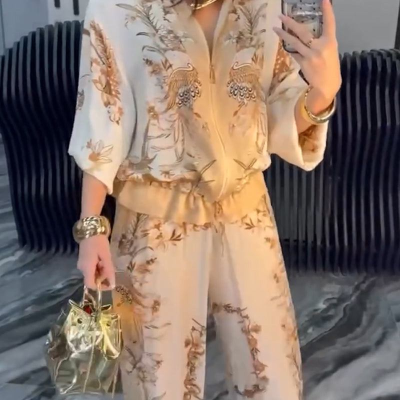 💕Limited Sale 49% OFF💕Women’s Elegant Zip-Up Two-Piece Set