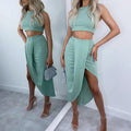 🌸New Arrival 49%OFF💖 Slim Sleeveless Top & Irregular Midi Skirt Set