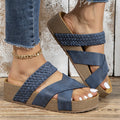 👡40% OFF NOW!🏖️Women's Criss-Cross Woven Strap Wedge Sandals – Comfortable, Stylish & Perfect for Summer Days
