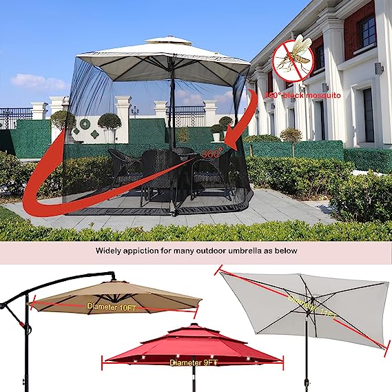 🚩Free Shipping🌞Multifunctional garden parasol with mosquito net, windproof, rainproof, and provides sun protection