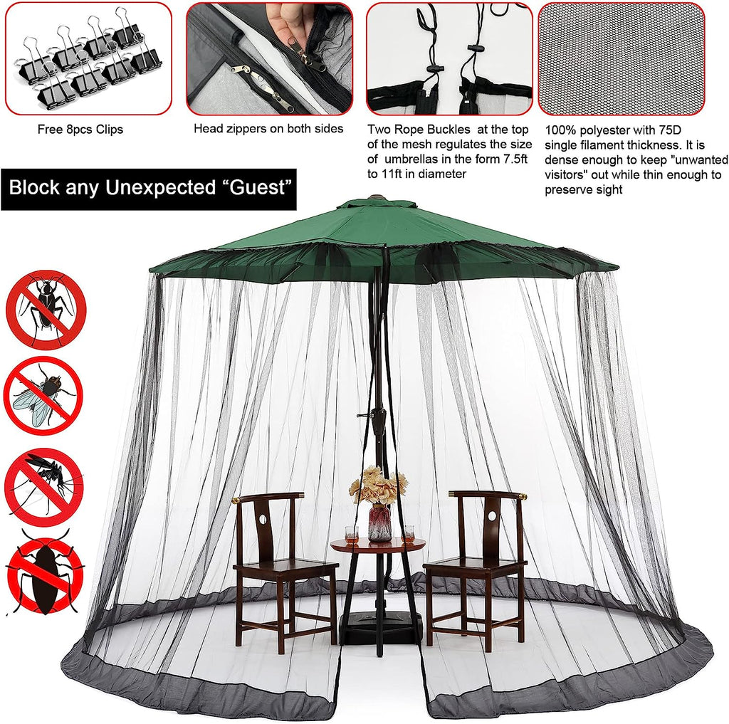 🚩Free Shipping🌞Multifunctional garden parasol with mosquito net, windproof, rainproof, and provides sun protection