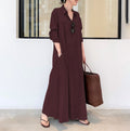 🏖️New arrival 40% OFF!🌊Long-Solid, Simple and Long-Coloured Sleeve Dress