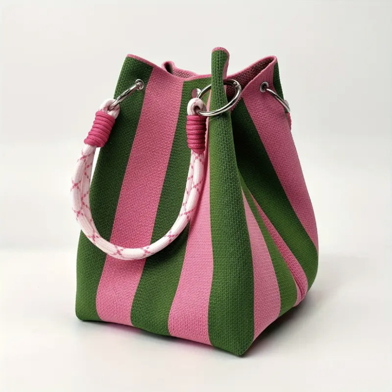 👜New arrival 40% OFF!🌊Striped Knit Bucket Bag – Handwoven, Rope Handle, Spacious ✨