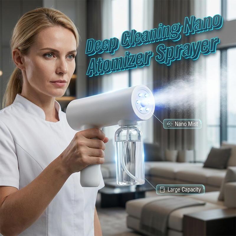 🔫 50% OFF NOW!✨ Cordless Nano Atomizer Disinfectant Gun – Blue Light & 3 Gears – Multi-Surface Sprayer 🛡️