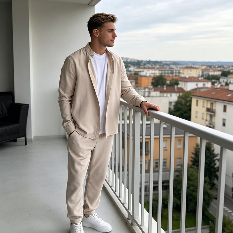 👔New arrival 50% OFF!💼Men's Stand Collar Shirt & Pants Set