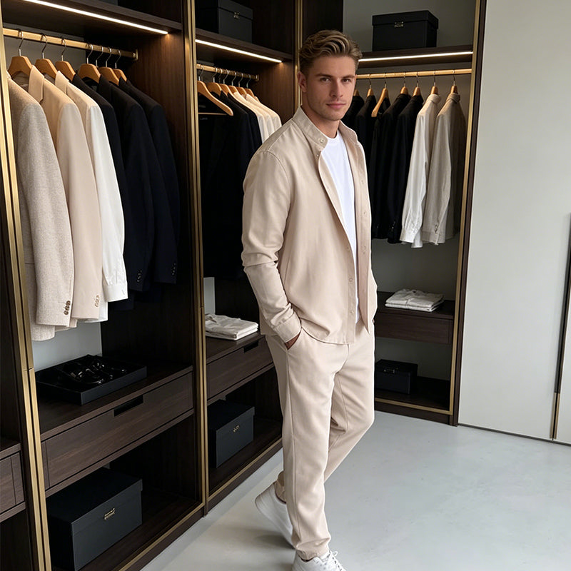 👔New arrival 50% OFF!💼Men's Stand Collar Shirt & Pants Set
