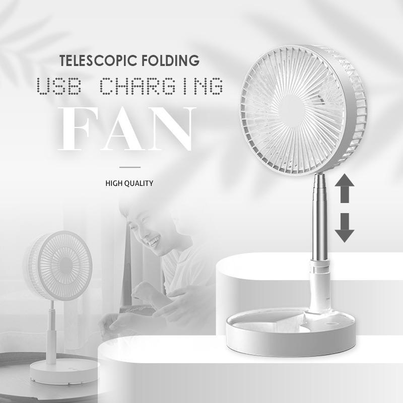 🌀40% OFF NOW! 🔋Telescopic Folding USB Charging Fan – Adjustable height, quiet operation & portable – perfect for desk, travel or outdoor use 💨