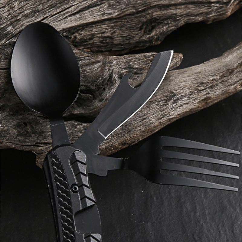 🍴 LIMITED-TIME 50% OFF! ✨ 4-in-1 Folding Tableware Set – Compact, Stainless Steel, Multi-Tool ⛰️