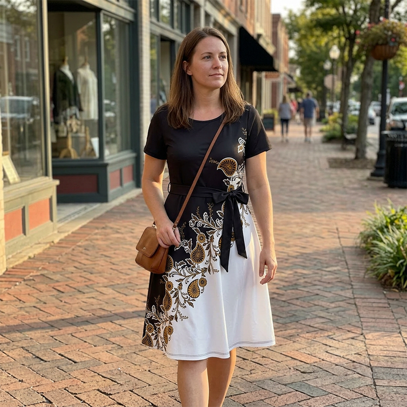 Women's floral print A-line dress