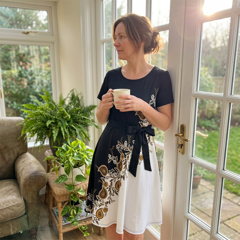Women's floral print A-line dress