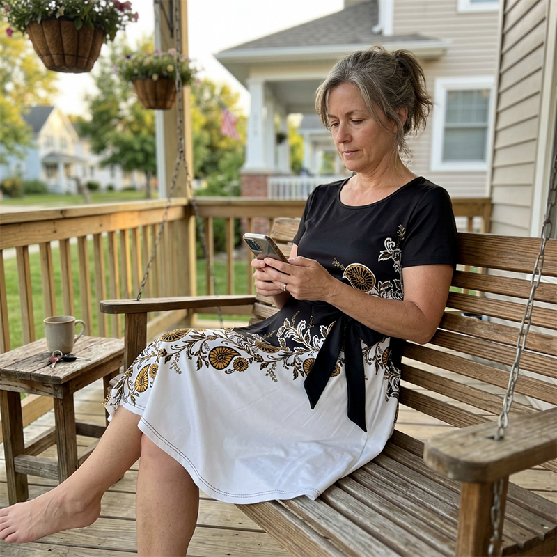 Women's floral print A-line dress