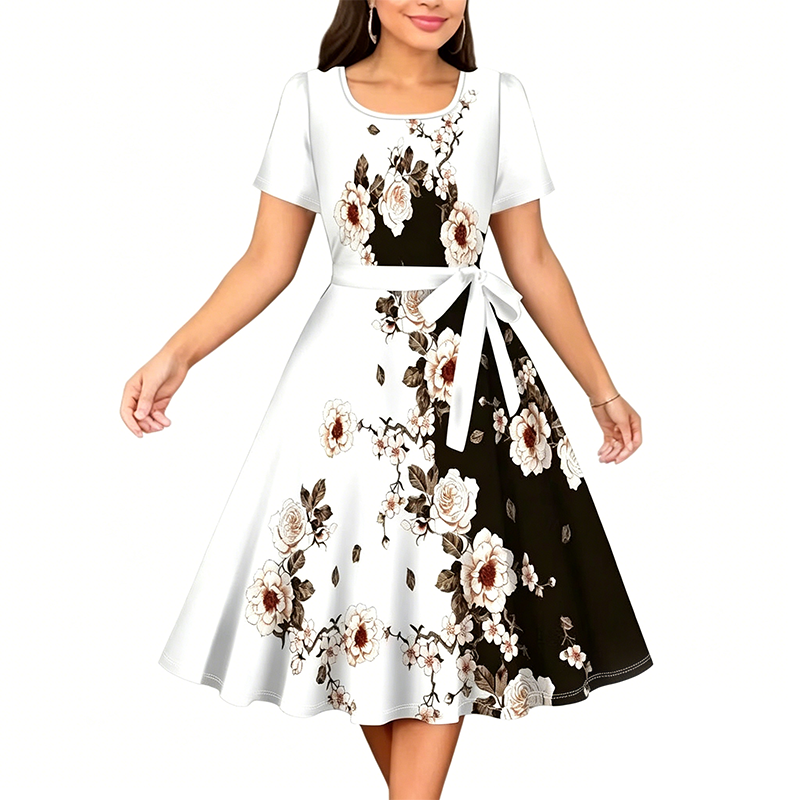 Women's floral print A-line dress