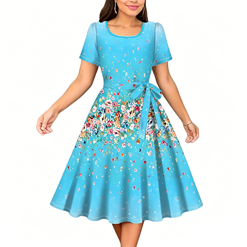 Women's floral print A-line dress
