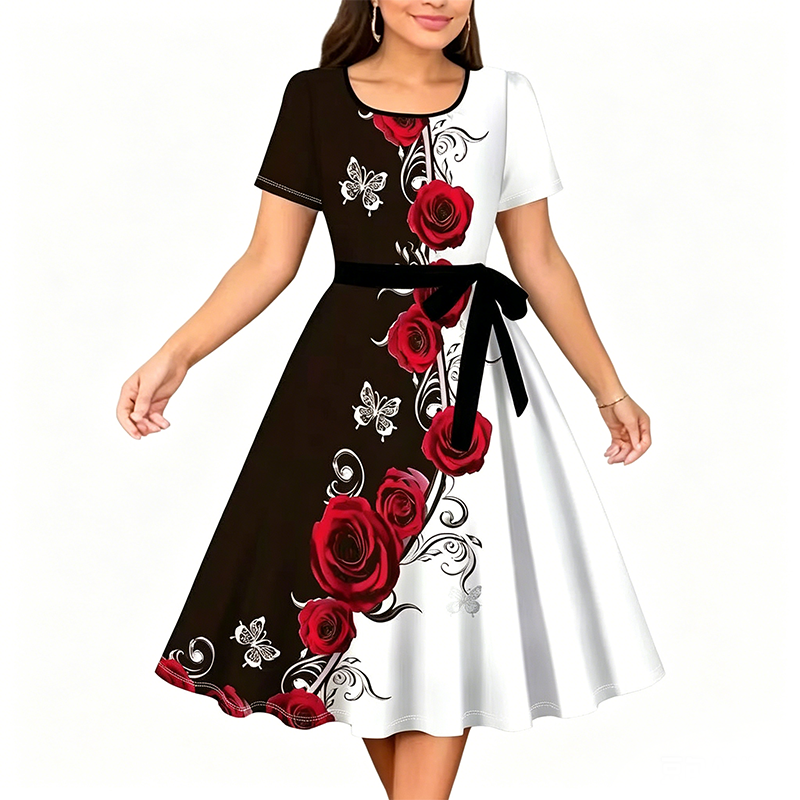 Women's floral print A-line dress