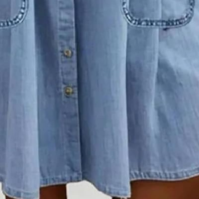 ⏰🔥LIMITED TIME 50% OFF!🔥Women's Casual Loose Fit Denim Dress with Pockets
